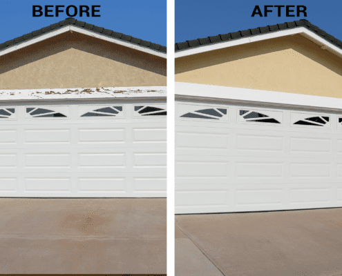 Before-and-after image showcasing Ponderosa Painting's professional exterior transformation project in Slidell, Louisiana.