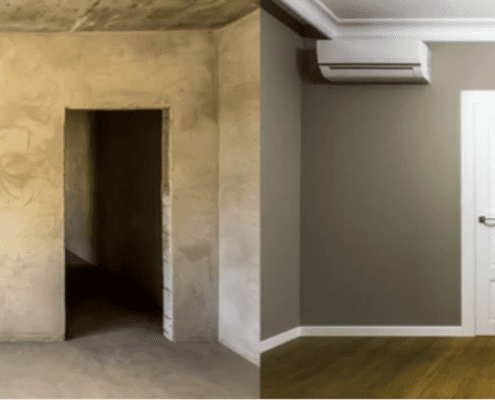 Room before and after painting by Ponderosa Painting.